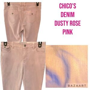 🌺 Chico's Dusty Rose Pink Straight Leg Jeans
